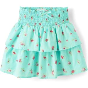 imageThe Childrens Place Girls Tiered Ruffle SkirtMint Tea Floral Tiered