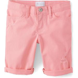 imageThe Childrens Place Roll Cuff Twill Skimmer ShortsFuzzy Pink