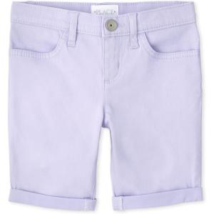 imageThe Childrens Place Roll Cuff Twill Skimmer ShortsPalestpurp Single
