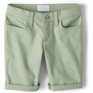 imageThe Childrens Place Roll Cuff Twill Skimmer ShortsSoft Fern
