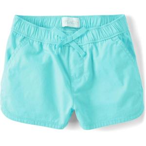 imageThe Childrens Place Baby Girls Denim Twill Pull on ShortsSoftmarine