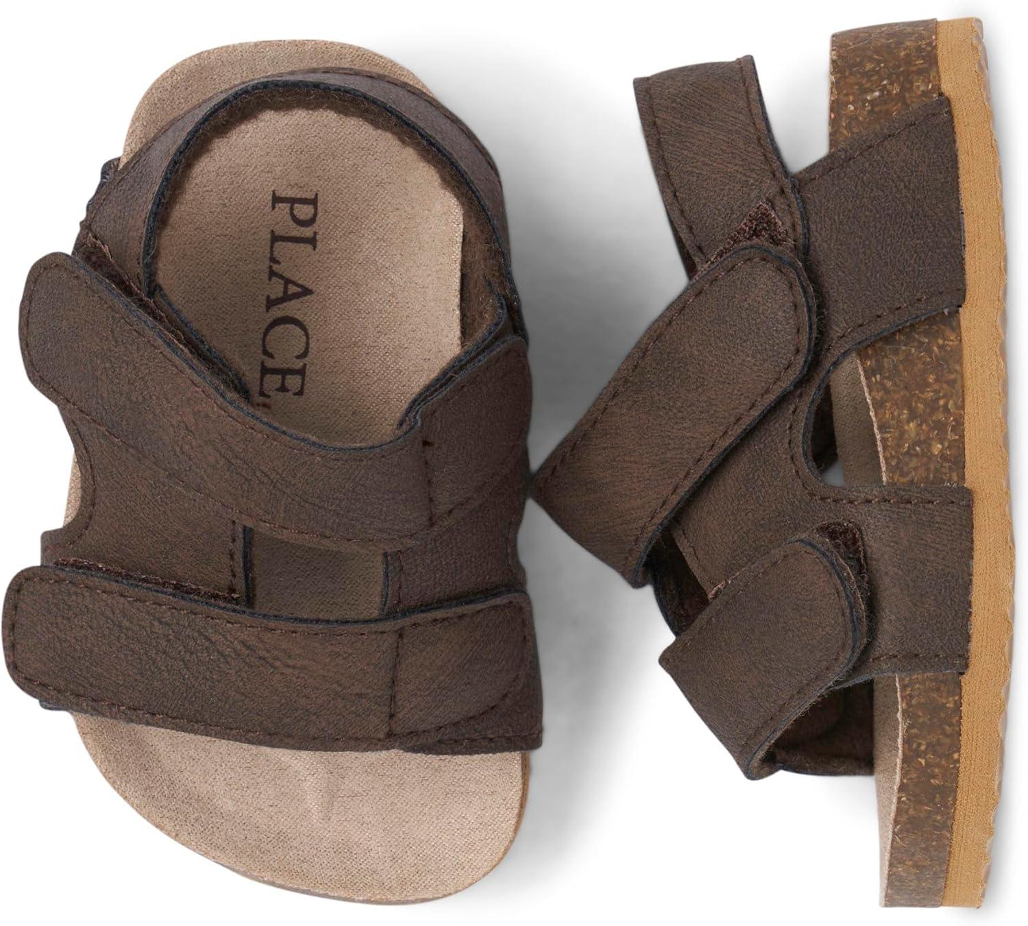 imageThe Childrens Place BabyBoys Newborn Flat SandalsBrown