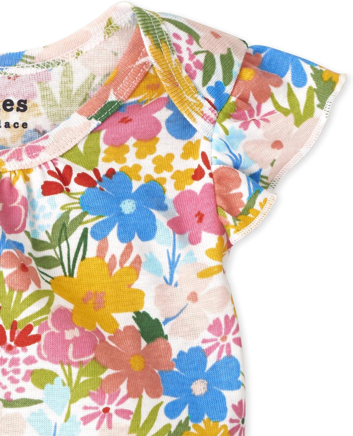imageThe Childrens Place babyboys And Newborn Short Sleeve Bodysuits MultipacksSummer Floral 5pack