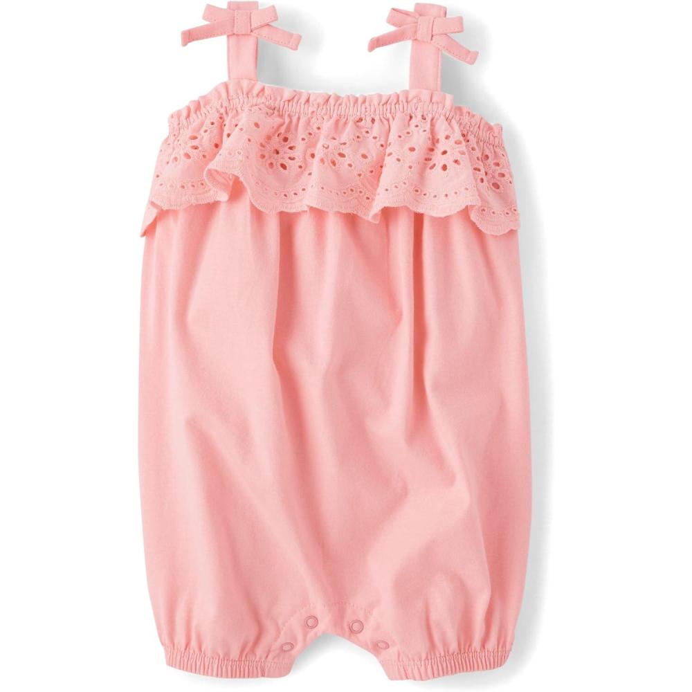 imageThe Childrens Place babygirls And Newborn Everyday Summer RompersFuzzy Pink