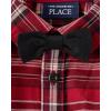 imageThe Childrens Place babyboys And Newborn Button Down Shirt and Pants 2 Piece OutfitRedochre