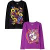 imageThe Childrens Place Kids All HolidaysBirthdays Long Sleeve Graphic TShirts2 PackBoo UnicornFlowers