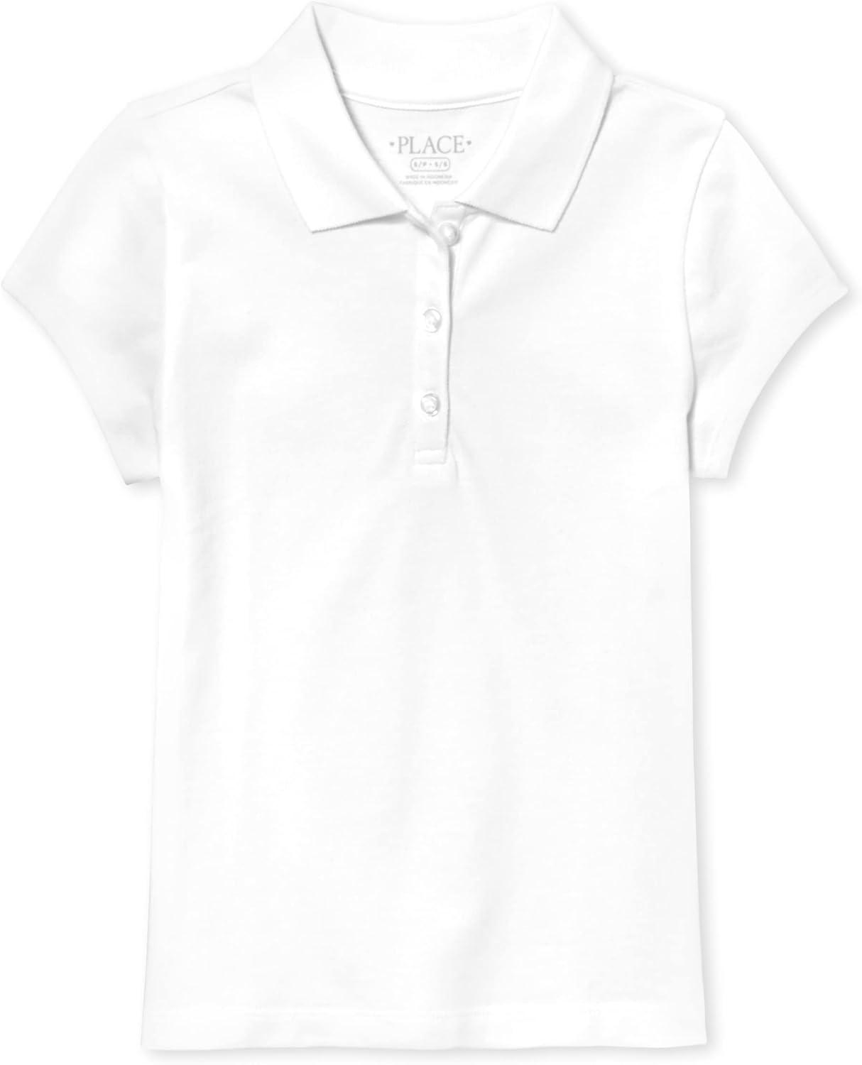 imageThe Childrens Place Girls Uniform Pique PoloRuby 2pack