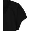 imageThe Childrens Place Girls Short Sleeve Ruffle Pique PoloBlack