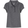 imageThe Childrens Place Girls Short Sleeve Ruffle Pique PoloDk Heather Grey