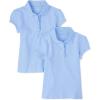 imageThe Childrens Place Girls Short Sleeve Ruffle Pique PoloDaybreak 2 PackM 78
