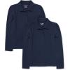 imageThe Childrens Place girls Long Sleeve Pique PolomultipacksTidal 2pack