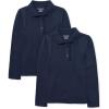imageThe Childrens Place girls Long Sleeve Ruffle Pique PolomultipacksTidal 2pack