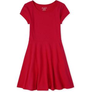 imageThe ChildrenS Place Girls Short Sleeve Basic Skater DressRuby Single
