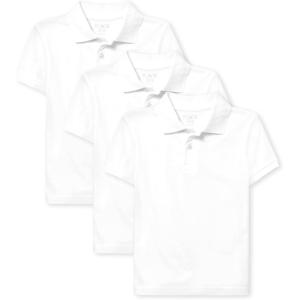 imageThe Childrens Place Boys Multipack Short Sleeve Soft Jersey Knit PolosWhite 3pack