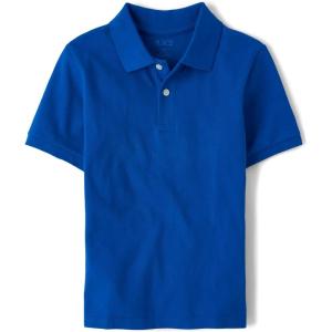 imageThe Childrens Place Boys Uniform Short Sleeve Pique PoloRenew Blue Single