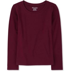 imageThe Childrens Place Girls Basic Short Sleeve Layering TeeRubine Single