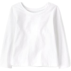 imageThe Childrens Place Girls Basic Short Sleeve Layering TeeWhite Single