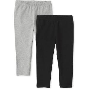 imageThe Childrens Place Girls Capri Leggings Everyday MultipacksBlack Smoke Gray 2pack