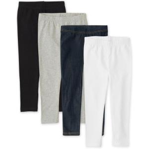 imageThe Childrens Place Girls Capri Leggings Everyday MultipacksBlackGreyIndigoWhite 4pack