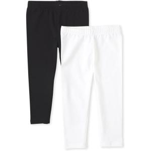 imageThe Childrens Place Girls Capri Leggings Everyday MultipacksWhiteBlack 2pack