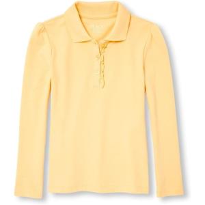 imageThe Childrens Place Girls Long Sleeve Ruffle Pique PoloSun Single