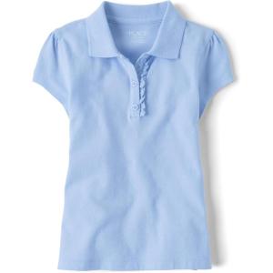 imageThe Childrens Place Girls Short Sleeve Ruffle Pique PoloDaybreak