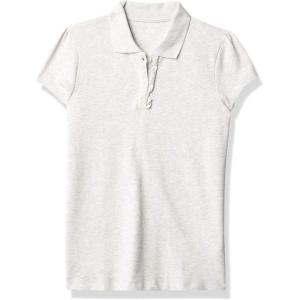 imageThe Childrens Place Girls Short Sleeve Ruffle Pique PoloHeather Grey