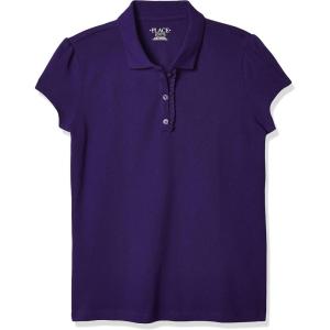 imageThe Childrens Place Girls Short Sleeve Ruffle Pique PoloRegal Violet