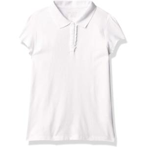 imageThe Childrens Place Girls Short Sleeve Ruffle Pique PoloWhite