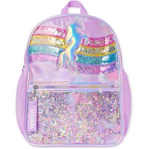 imageThe Childrens Place Kids Preschool Elementary Backpack for Boys and GirlsMulticolor Unicorn Confetti Shaker