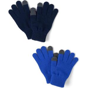 imageThe Childrens Place Unisex Kids Winter Knit Stretchy Texting Kids GlovesNavyBlue 2pack