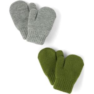 imageThe Childrens Place Baby Cold Weather Knit MittensDark Ivy 2pack