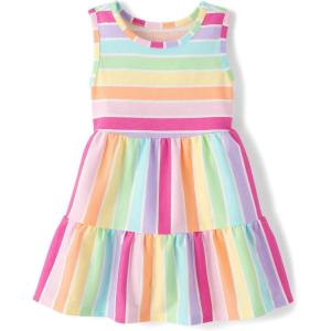 imageThe Childrens Place Baby Girls and Toddler Short Sleeve Dressy DressesSugarcandy Stripe