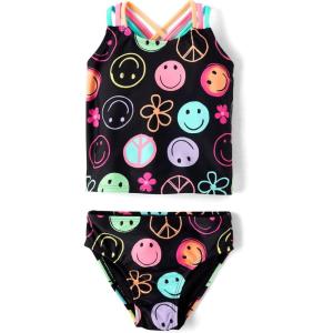 imageThe Childrens Place BabyGirls and Toddler 2 Piece Tankini SwimsuitBlack Doodle Icons