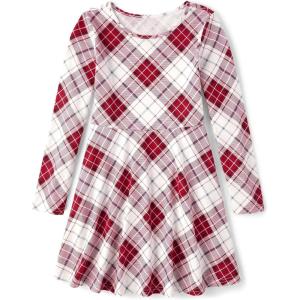 imageThe Childrens Place Girls Long Sleeve KnitCheckered Red