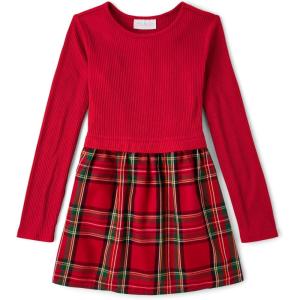 imageThe Childrens Place Girls Long Sleeve KnitClassic Red Plaid
