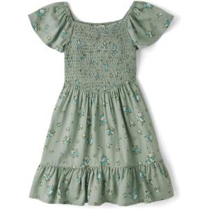 imageThe Childrens Place girls Floral Smocked Babydoll DressOlive Floral
