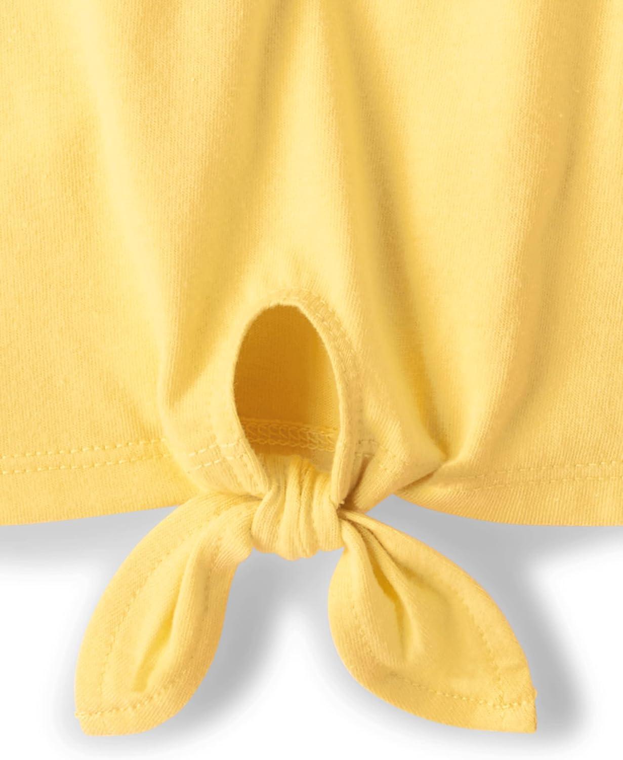 imageThe Childrens Place Baby Girls and Toddler Tie Front Tank TopsPinkYellow Tie Front 2pack