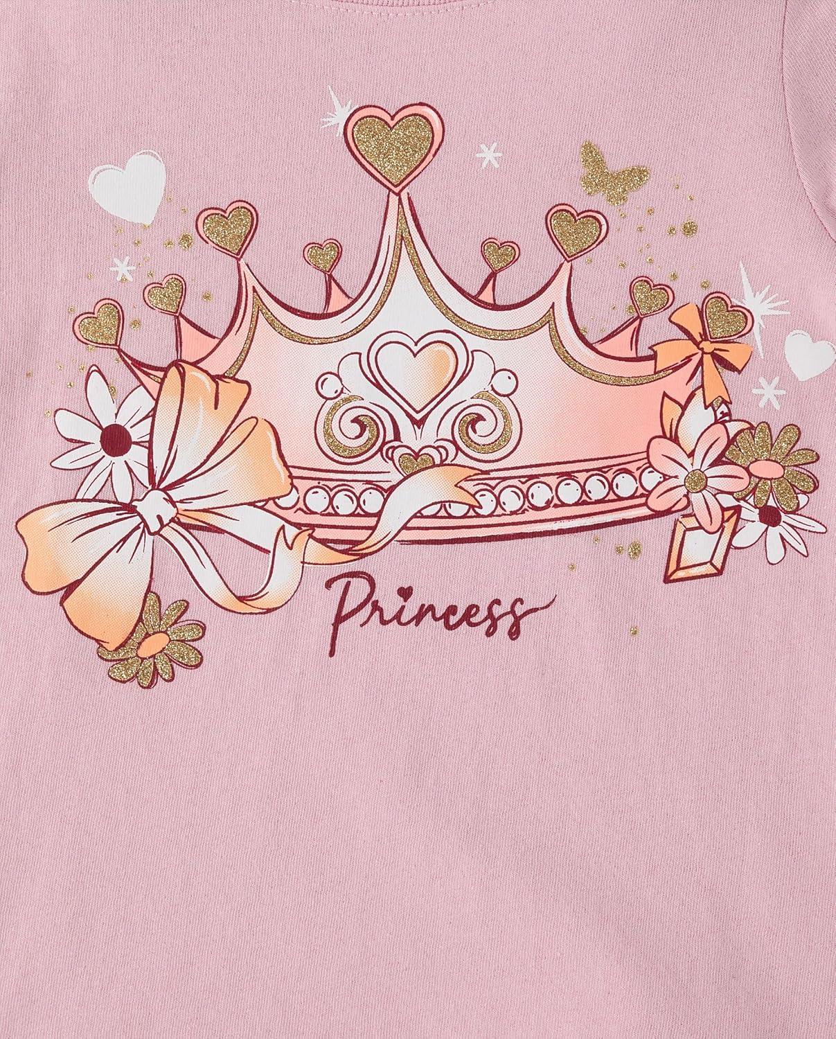 imageThe Childrens Place Baby Girls and Toddler UnicornsButterfliesTrends Long Sleeve Graphic TShirts3 PackAlaphabetFairiesCrown