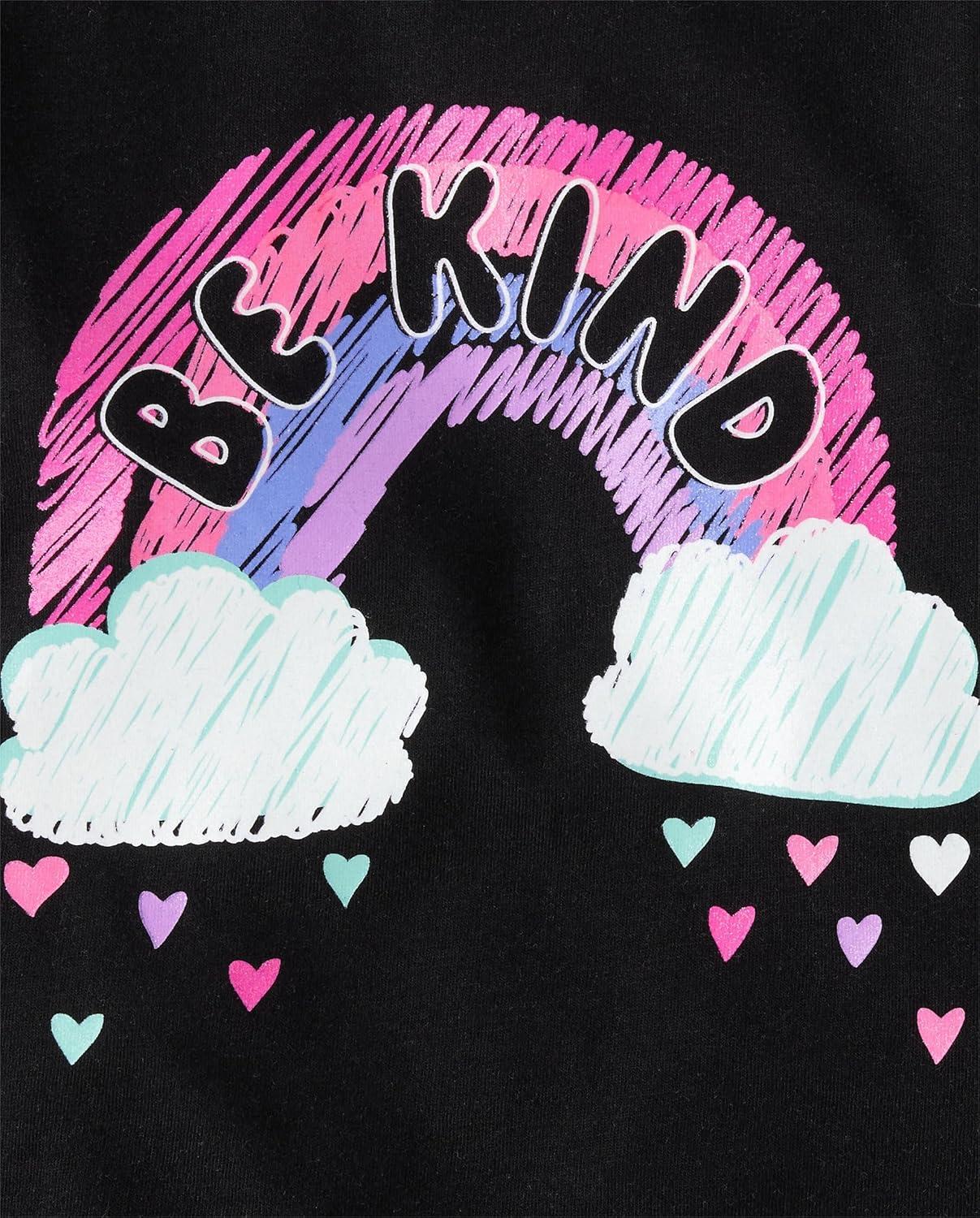 imageThe Childrens Place Baby Girls and Toddler UnicornsButterfliesTrends Long Sleeve Graphic TShirts3 PackBe KindLoveHappy