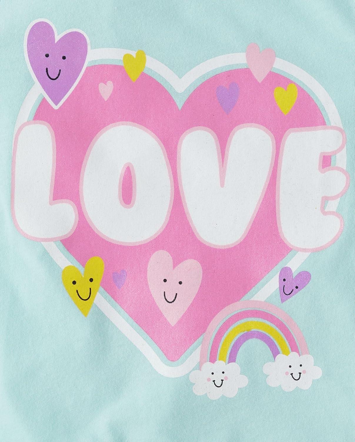 imageThe Childrens Place Baby Girls and Toddler UnicornsButterfliesTrends Long Sleeve Graphic TShirts3 PackBe KindLoveHappy