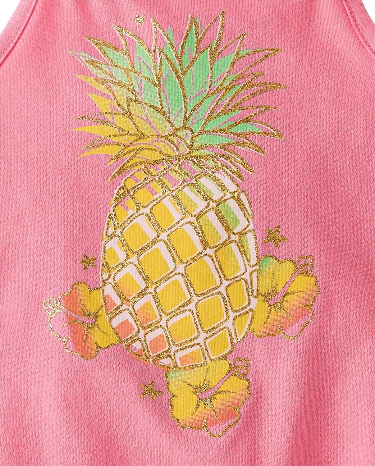 imageThe Childrens Place BabyGirls and Toddler Halter Tank TopsBright Pink Pineapple 2pack