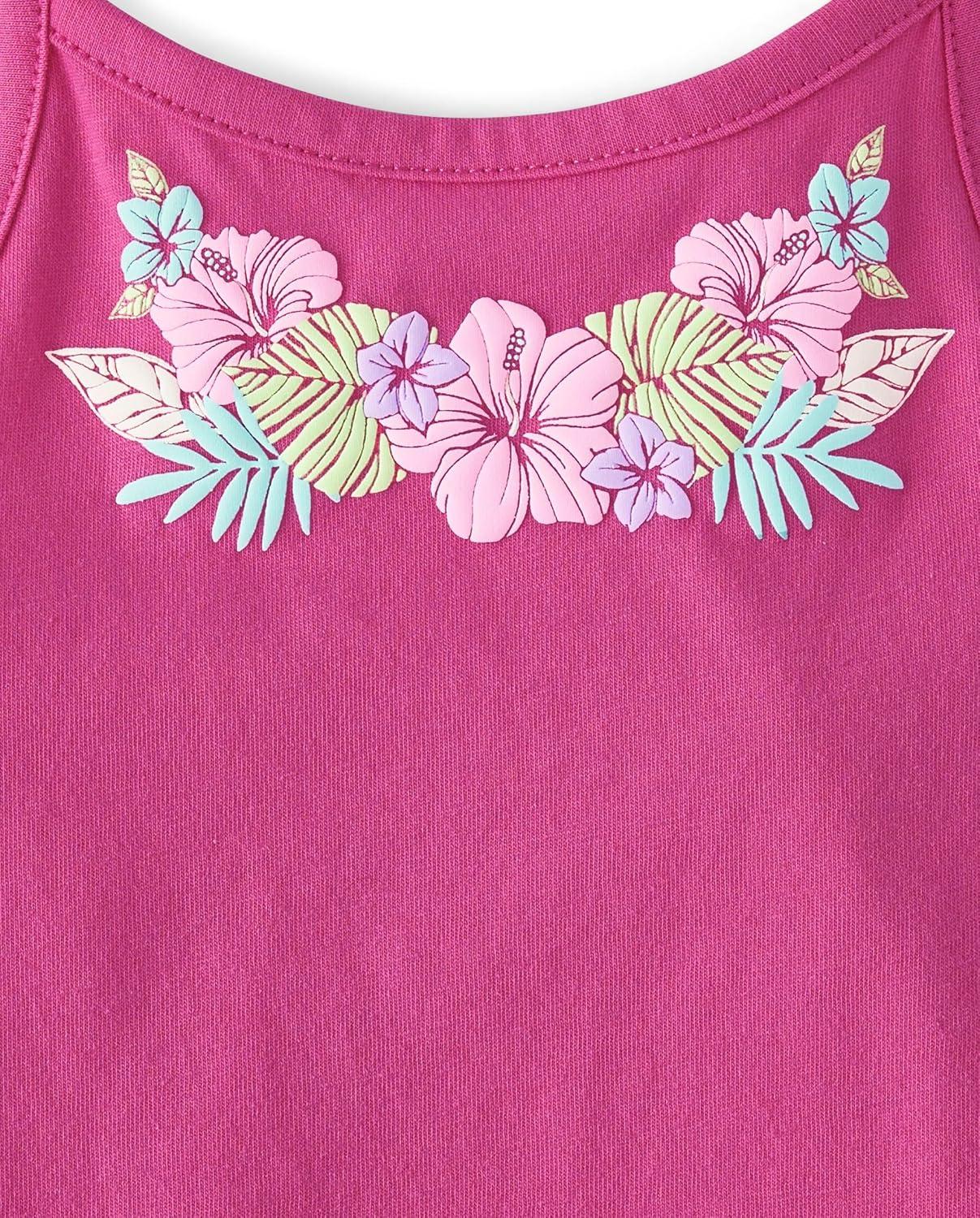 imageThe Childrens Place BabyGirls and Toddler Halter Tank TopsLuau Print 2pack