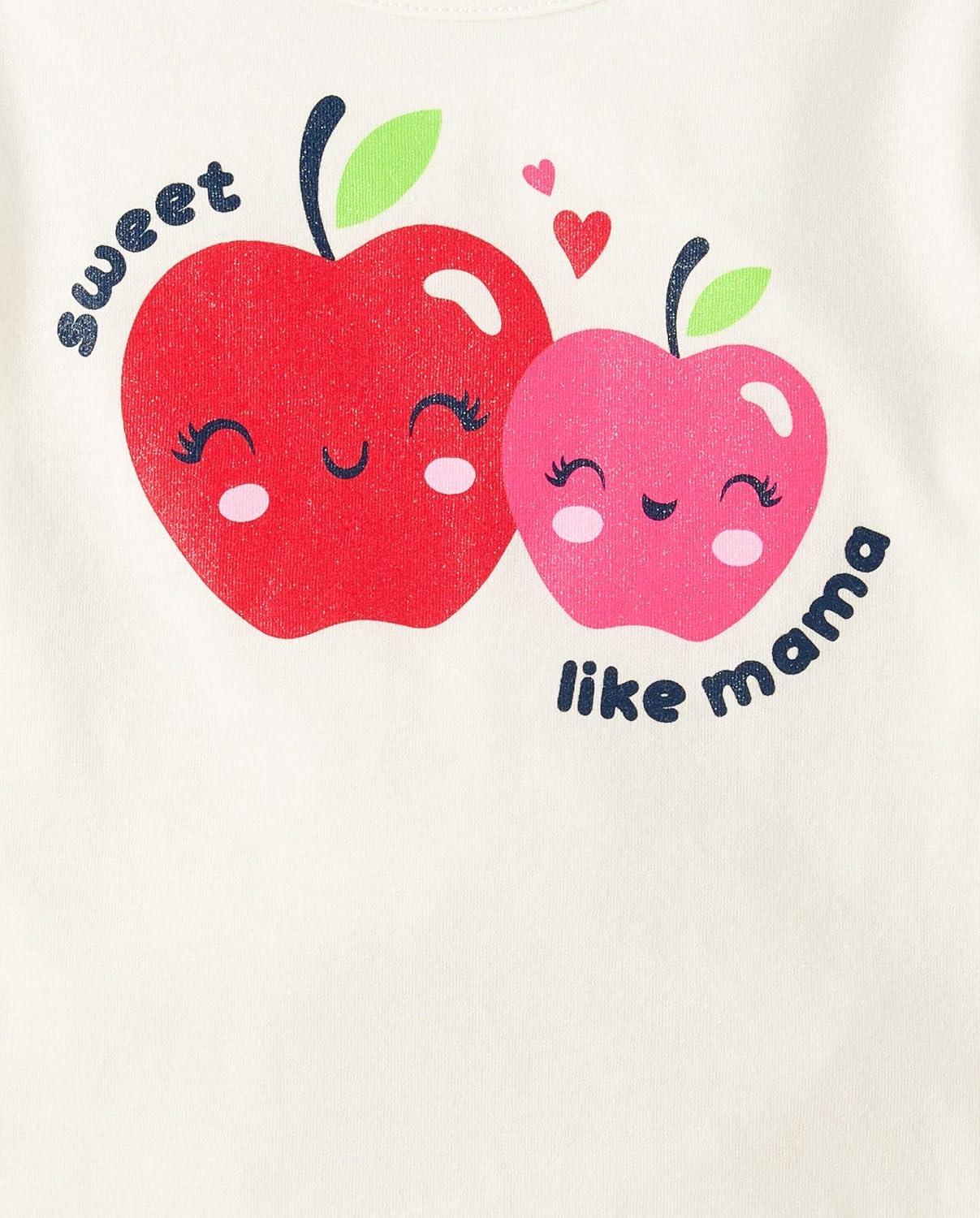 imageThe Childrens Place BabyGirls and Toddler Short Sleeve Everyday Casual Knit ShirtApple 3pack