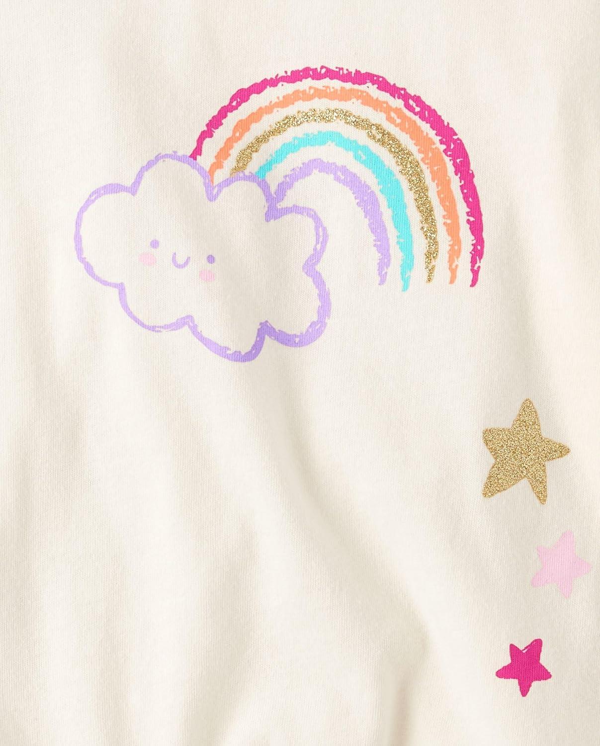 imageThe Childrens Place BabyGirls and Toddler Short Sleeve Everyday Casual Knit ShirtRainbow 4pack