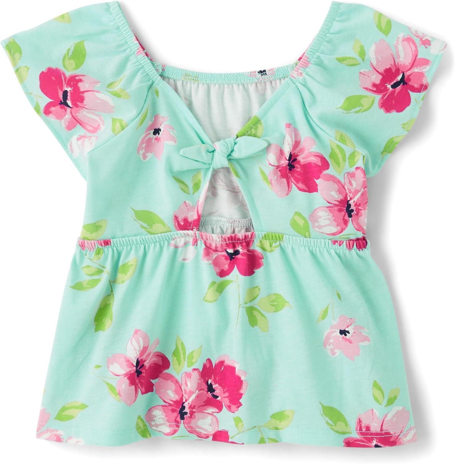 imageThe Childrens Place BabyGirls and Toddler Short Sleeve Flutter ShirtMint Tea