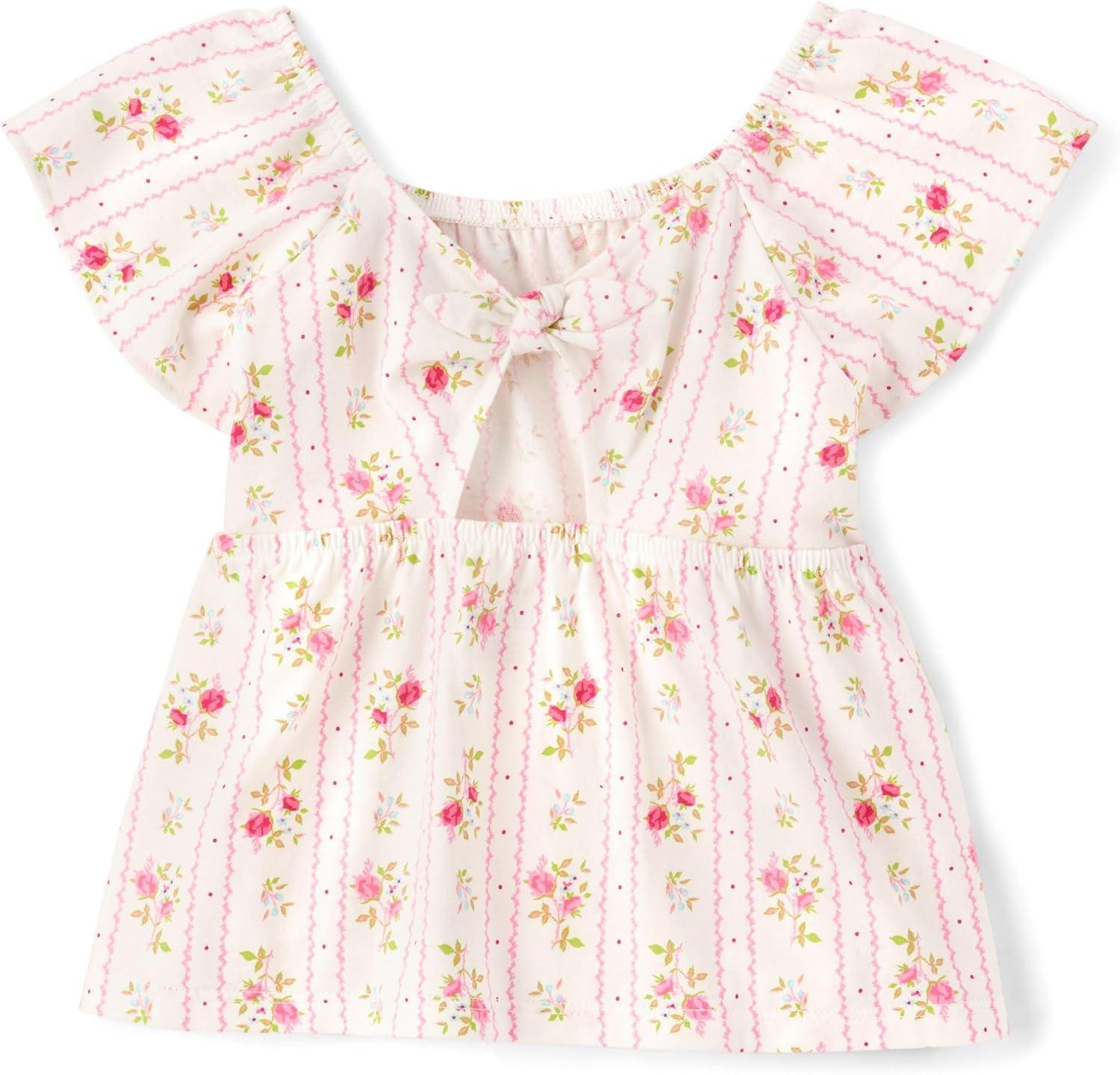 imageThe Childrens Place BabyGirls and Toddler Short Sleeve Flutter ShirtSimply White