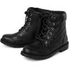 imageThe Childrens Place Girls Lace Up Combat BootsBlack Quilted
