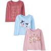 imageThe Childrens Place Baby Girls and Toddler UnicornsButterfliesTrends Long Sleeve Graphic TShirts3 PackAlaphabetFairiesCrown