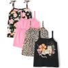 imageThe Childrens Place BabyGirls and Toddler Strappy Summer Tank TopsCheetah 4pack